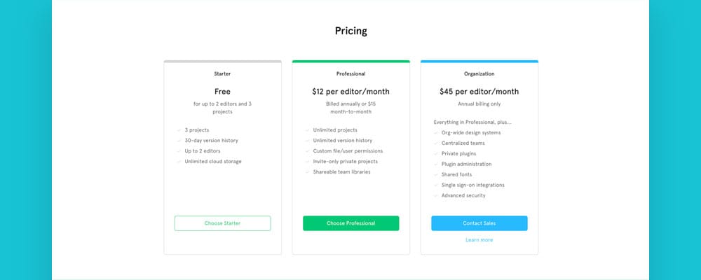 Pricing Figma